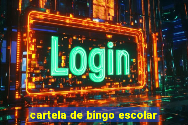 cartela de bingo escolar