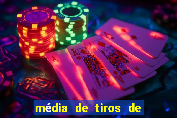 média de tiros de meta por jogo