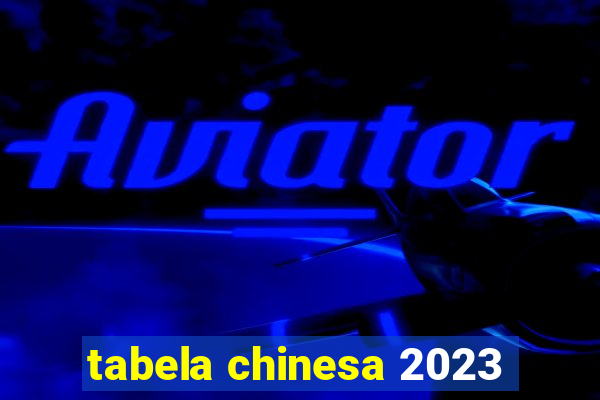 tabela chinesa 2023