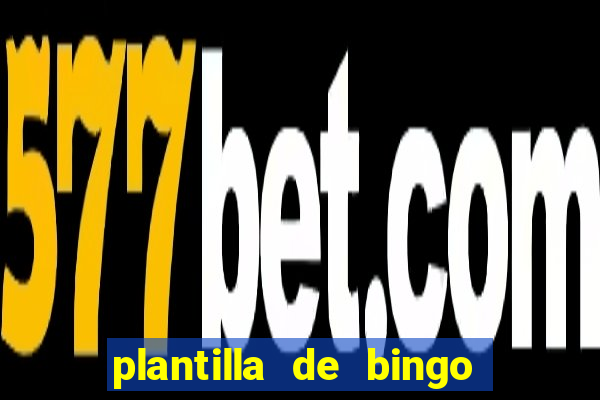 plantilla de bingo para editar