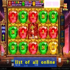 list of all online bingo sites