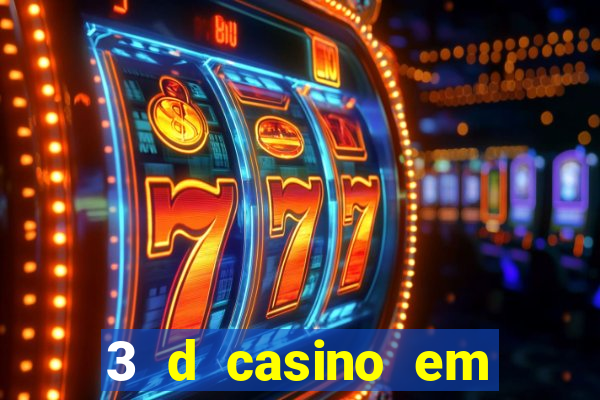 3 d casino em movimento com baralho