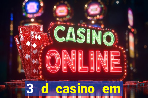 3 d casino em movimento com baralho