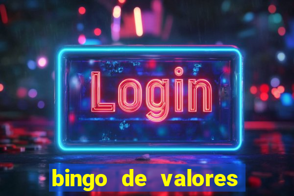 bingo de valores para imprimir