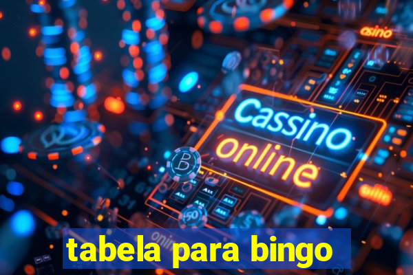 tabela para bingo