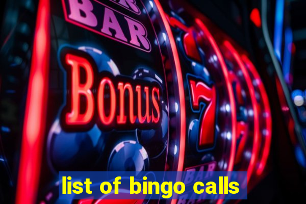 list of bingo calls