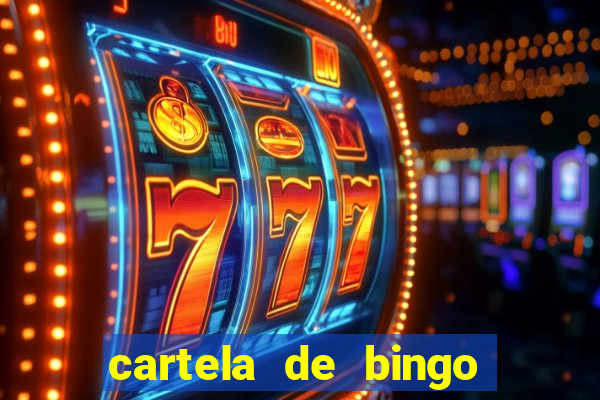 cartela de bingo com letras