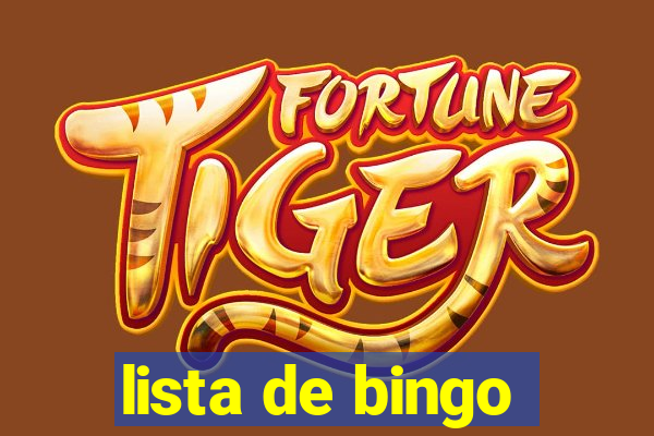 lista de bingo