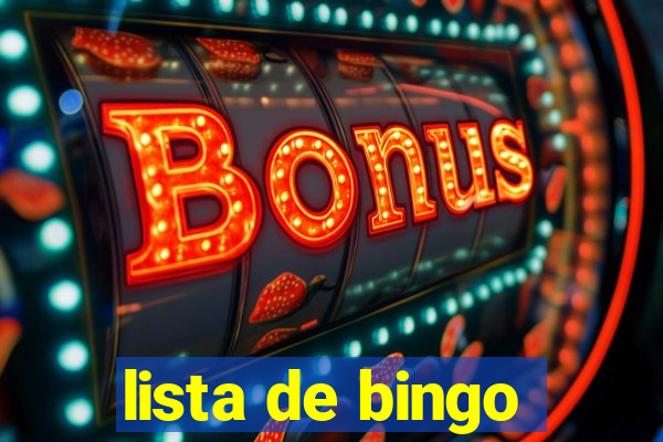 lista de bingo