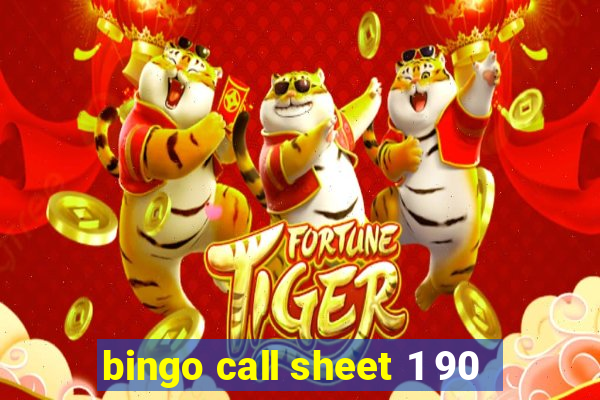 bingo call sheet 1 90