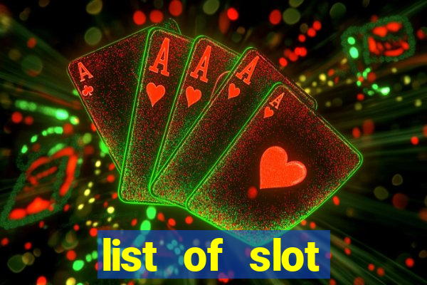 list of slot machines at jake's 58